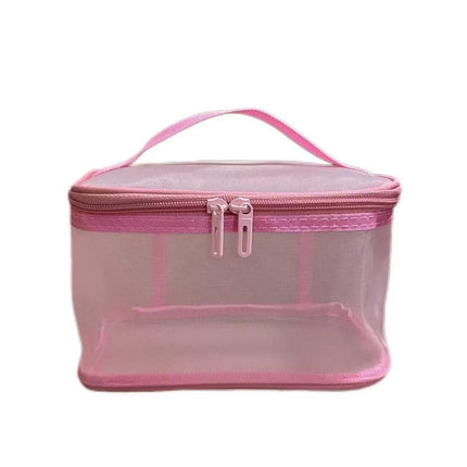 Mesh Cosmetic Bag, Large Capacity, Cosmetic and Toiletries Cosmetics Bag, Travel Cosmetics Bag, Portable and Printable Logo