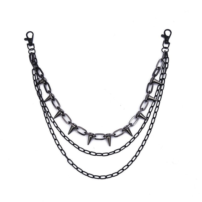 European and American cross-border jewelry hip-hop punk metal rivet stage performance multi-layer waist chain dress jeans accessories