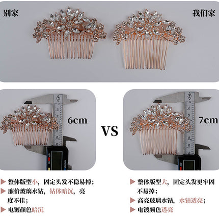 European and American Bride Jewelry Three-piece Suit High-class Dance Wedding Jewelry Alloy Diamond Crown Necklace Earrings suit