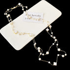 966 gold chain white four leaf clover