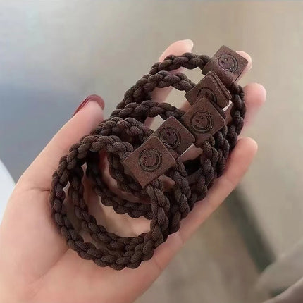 High-End Black Ponytail Hair Rope, Durable Large Intestine Hair Tie, Small Intestine Headband, Scalp Band, Headband, Women's Hair Accessories, Leather Case