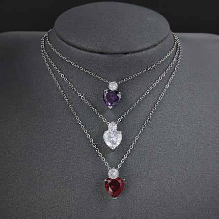 E-commerce Europe and the United States cross-border sincere heart-shaped pendant necklace red female niche high x4877