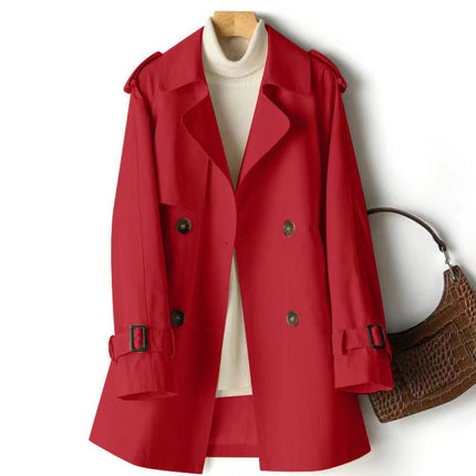 Windbreaker Women's Mid-length Small All-match 2024 Spring and Autumn New Korean-style Waist British-style Popular Coat