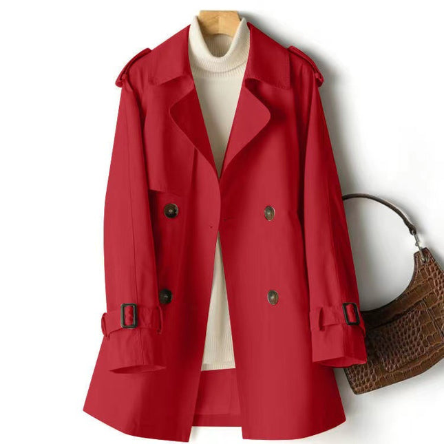 Windbreaker Women's Mid-length Small All-match 2024 Spring and Autumn New Korean-style Waist British-style Popular Coat