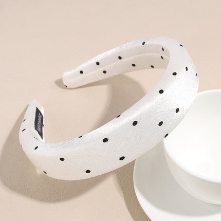 Sweet Polka Dot Series Hairpin Headband Women's New Headband High Crown High-End Satin Hair Press Face Wash Hair Bundle