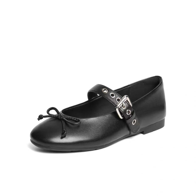 Sheepskin Version-French Bow Flats Ballet Mary Jane Shoes for Women, Super Soft and Comfortable Flats Flats Shoes for Women