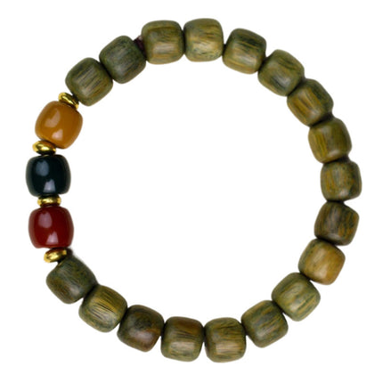 Multi-treasure beads bracelet luminous bamboo bead bracelet women's literary and artistic small fresh jewelry ebony sandalwood green sandalwood rosewood