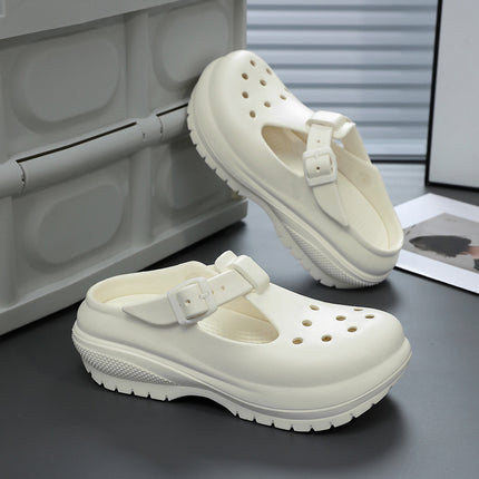 Aliexpress Summer Breathable Large Size Soft Bottom Croc Shoes Thick Sole Garden Sandals Outdoor Beach Shoes Casual Women's Shoes