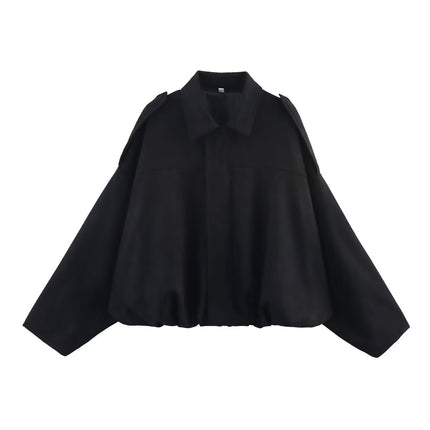 Za Cross-Border Amazon Hot-Selling Wholesale 2025 New European and American Style Suede Texture Bomber Jacket in Stock