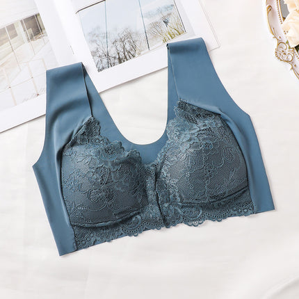 Cross-border Foreign Trade Front Open Buckle Bra plus size Traceless No Steel Ring Gathering Thin Underwear Women's Tube Top Sexy Tube Top