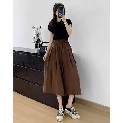 Dipped 2024 New Women's Clothing Spring and Summer Casual High-end Slim Ice Silk Small Yamamoto Wide Legs Casual