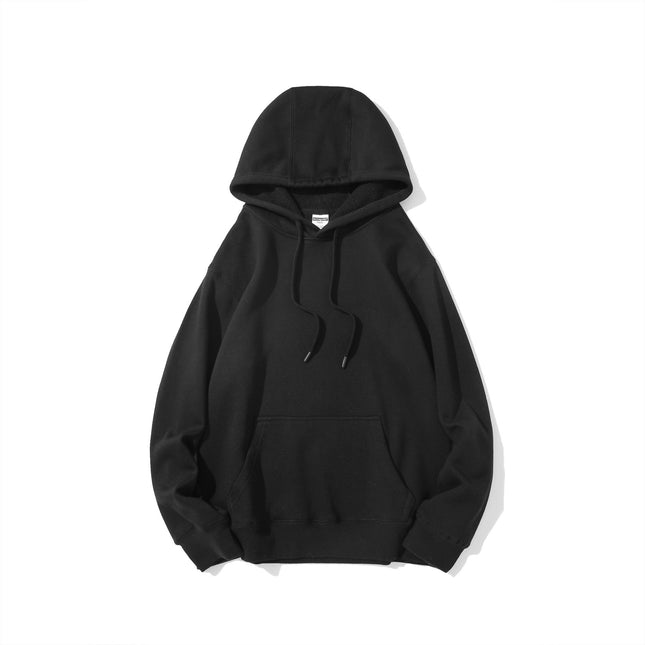 400g Heavyweight Fleece-Lined Autumn and Winter Hooded Sweatshirt, Multi-Color, Solid Color, Simple and Thick, Suitable for Layering, Unisex Sports Hoodie