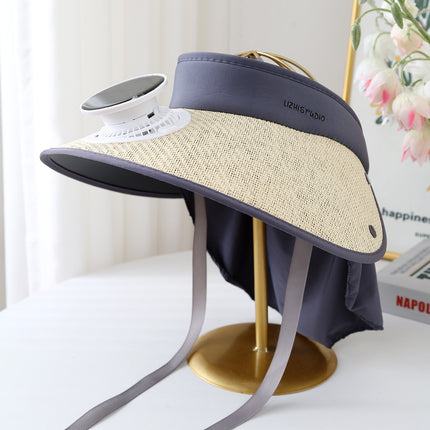 Summer Large Brim Electric Sun Hat Fan Hat Men's Anti-Uv Fisherman Hat Sun Protection Sun Hat Women
