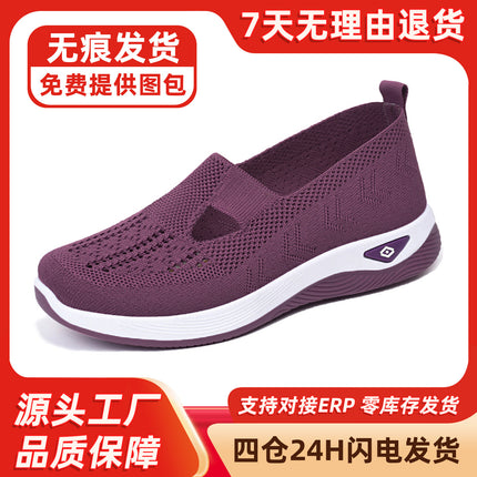 Shoes for Women Cross-Border Large Size Women's Shoes Shoes Soft-Soled Shoes One-Leg Mother's Shoes Mesh Breathable Old Beijing Cloth Shoes