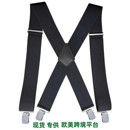 Cross-Border Manufacturer Supply Adult Men's Suspenders X-Shaped Elastic Adjustable Men's Suspenders