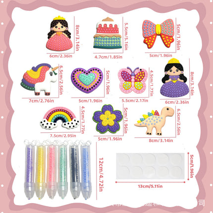 Cross-border New TikTok Same Style DIY Children's Dot Ball Pen Sticker Animal Cartoon Princess Bends Pen Girl