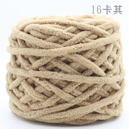 Factory wholesale 100g thick ice strip wool single-strand woven wool ball hook crochet slippers thread self-woven wool ball