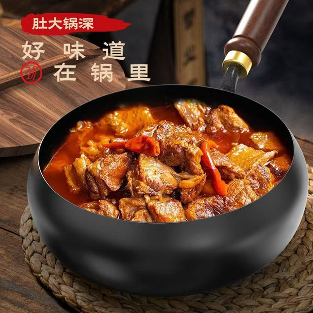 Zhangqiu Iron Pot Large Belly Pot Handmade Forged Small Wok Mini Small Iron Pot Uncoated Non-stick Household Wok