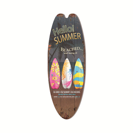 Cross-Border Surfboard Pendant Beach Leisure Wall Decoration Wooden Brand Hawaiian Party Supplies Scene Layout