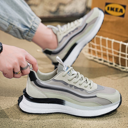Wholesale Men's Shoes 2024 New Summer Breathable Fashionable All-match Increased Soft Bottom Casual Running Sports Dad Trendy Shoes