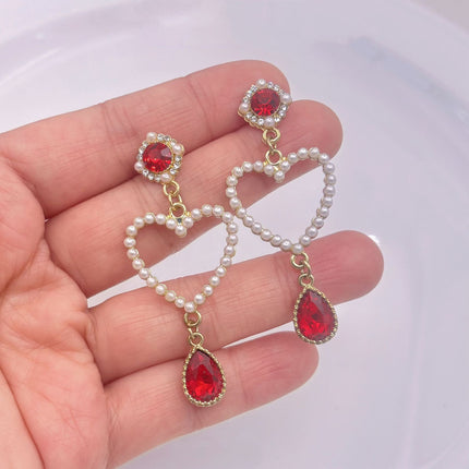[special clearance] European and American personality silver needle diamond tassel love earrings fashion crystal flower rabbit earrings