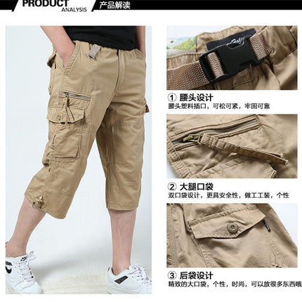 Foreign trade for men's shorts summer outdoor youth overalls cropped pants loose casual multi-pocket shorts wholesale
