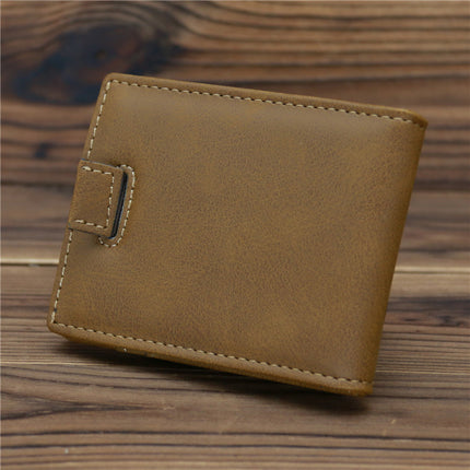 1085 anti-magnetic RFID gold clip men's PU leather card holder card case banknote holder vintage frosted pocket wallet wallet