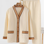 V-neck-air cotton-beige / M
