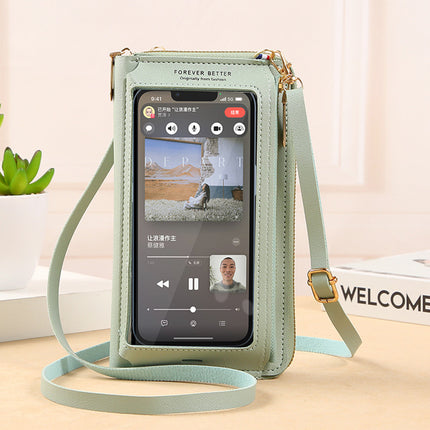 2025 Touch Screen Mobile Phone Bag Women's Cross-Body Bag Anti-Theft Multi-Functional Transparent Fashion Small Bag Wallet Mobile Phone Bag Anti-Fall