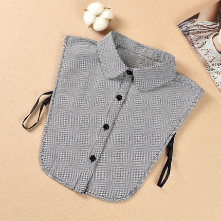 Spring Autumn Winter Holiday Collar All-match Sweater Decorative Plaid Fake Shirt New Arrival Pleated Collar Half High Collar Decorative Collar