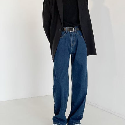 Men's Jeans 2025 New Spring and Autumn Loose Straight Wide-Leg Pants Korean Style Trendy Casual Floor-Length Trousers