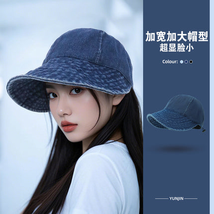 Sunscreen Hat Women's Denim Sunscreen Hat Women's Sunscreen Hat Women's Duck Tongue Hat Anti-Yan Pot Hat Fashion