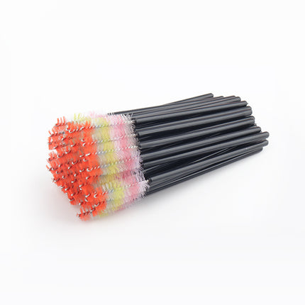 New 50-Pack Disposable Eyelash Brushes, Special for Eyelash Extensions, Crystal Handle Colorful Eyebrow Brushes, Factory Wholesale