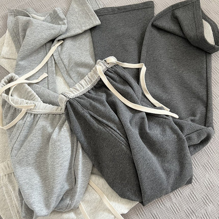 All-match artifact terry pants spring and autumn new recommended women's casual straight pants mop pants all-match pants