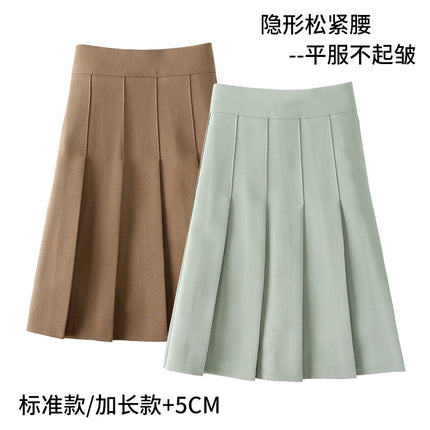 Half-Length Pleated Skirt Spring and Summer 2026 New Style Black Plus Size Autumn and Winter Plaid Korean Style High-Waisted A-Line Short Skirt