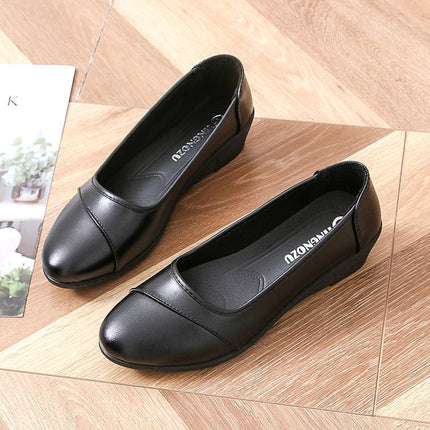 Soft Leather Shoes, Mother's Shoes, Women's Work Leather Shoes, New Style Slip-On Comfortable Middle-Aged Shoes