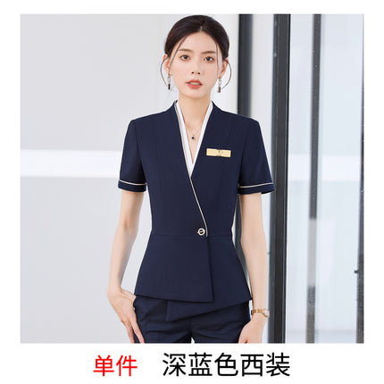 High-end business attire suit female summer management work clothes jewelry shop beauty salon hotel front desk reception work clothes