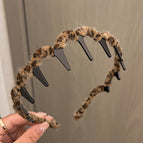 Dark leopard print headband