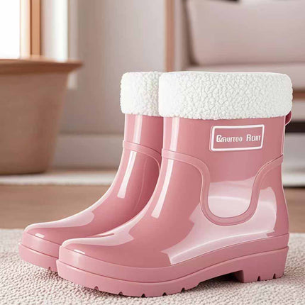 Fashionable Short-Tube Outdoor Women's Shoes, Versatile Sweet Water Shoes, Non-Slip Women's Rubber Slip-On Water Boots