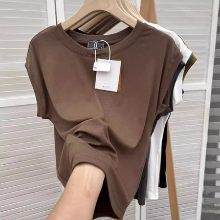 Korean Style Loose 2025 Summer New Style Western Style Age-Reducing Slimming Look Design Xiaofeifei Sleeve Short-Sleeved T-Shirt Women's Tops