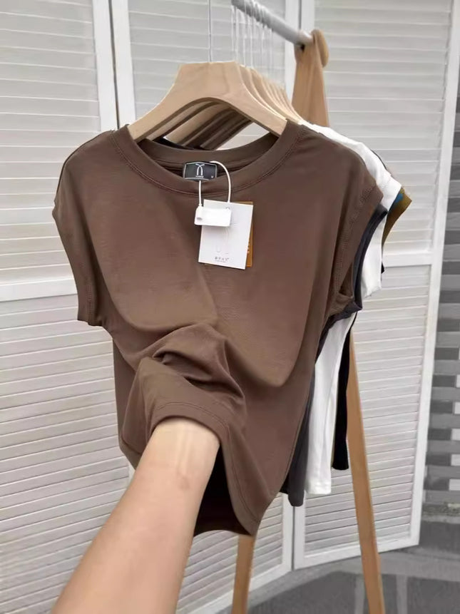 Korean Style Loose 2025 Summer New Style Western Style Age-Reducing Slimming Look Design Xiaofeifei Sleeve Short-Sleeved T-Shirt Women's Tops