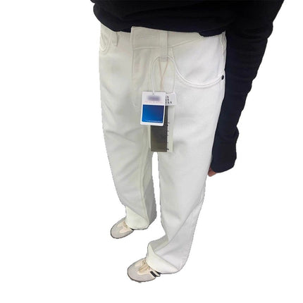 Petite Narrow Wide-Leg White Jeans for Women 2025 Spring New High-Waisted Loose Drape Straight Floor-Length Pants