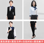 Black suit + black vest + white shirt + black pants / S