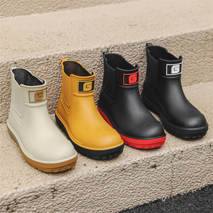 Cross-border Mid-barrel Rain Boots Men's Outdoor All-match Waterproof Fishing Shoes Couple's Camping Rain Boots Non-slip Wear-resistant Kitchen Shoes
