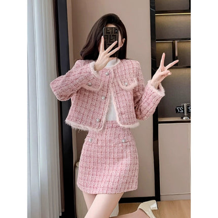 2024 Autumn and Winter New Fashion Fragrant Thickened suit Skirt Celebrity Two-Piece Elegant Jacket