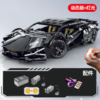 1:14 lambo black bull-1314pcs [remote control lighting + dynamic version]