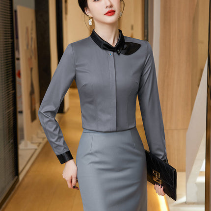 Stewardess Business Dress Shirt Hotel Front Desk Work Clothes suit Female Beautician Clothing Real Estate Consultant Women's Clothing suit