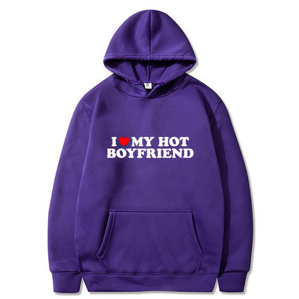[Cross-border European Code] Divertente stampato I Love My Hot Hoodie