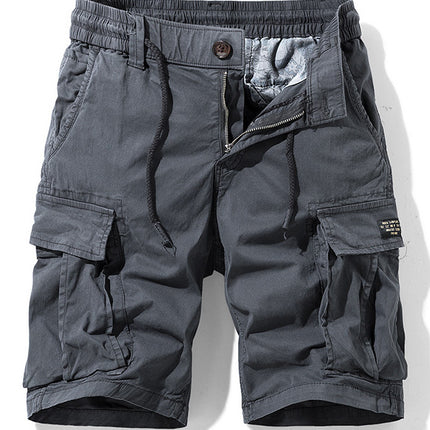 Cargo Shorts Men Summer Outdoor Army Green Loose Casual Sports Knee-Length Pants Outdoor Cotton Multi-Pocket Versatile Men