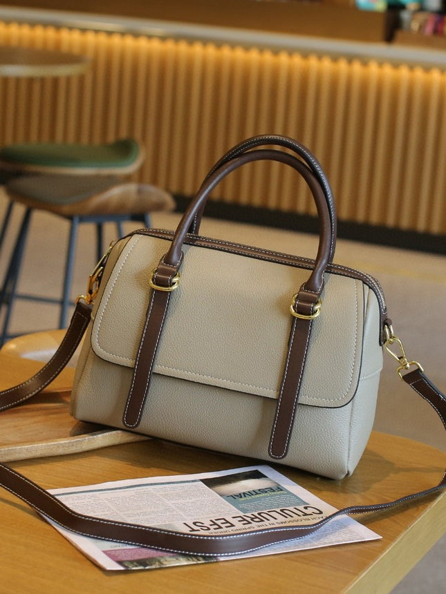 Cowhide Handbag 2025 New Shoulder Crossbody Bag Boston Pillow Bag Large Capacity Commuter Women's Bag High-End